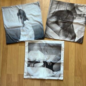 Taylor Swift 17x17 set of 3 Pillow cases Black and Gray